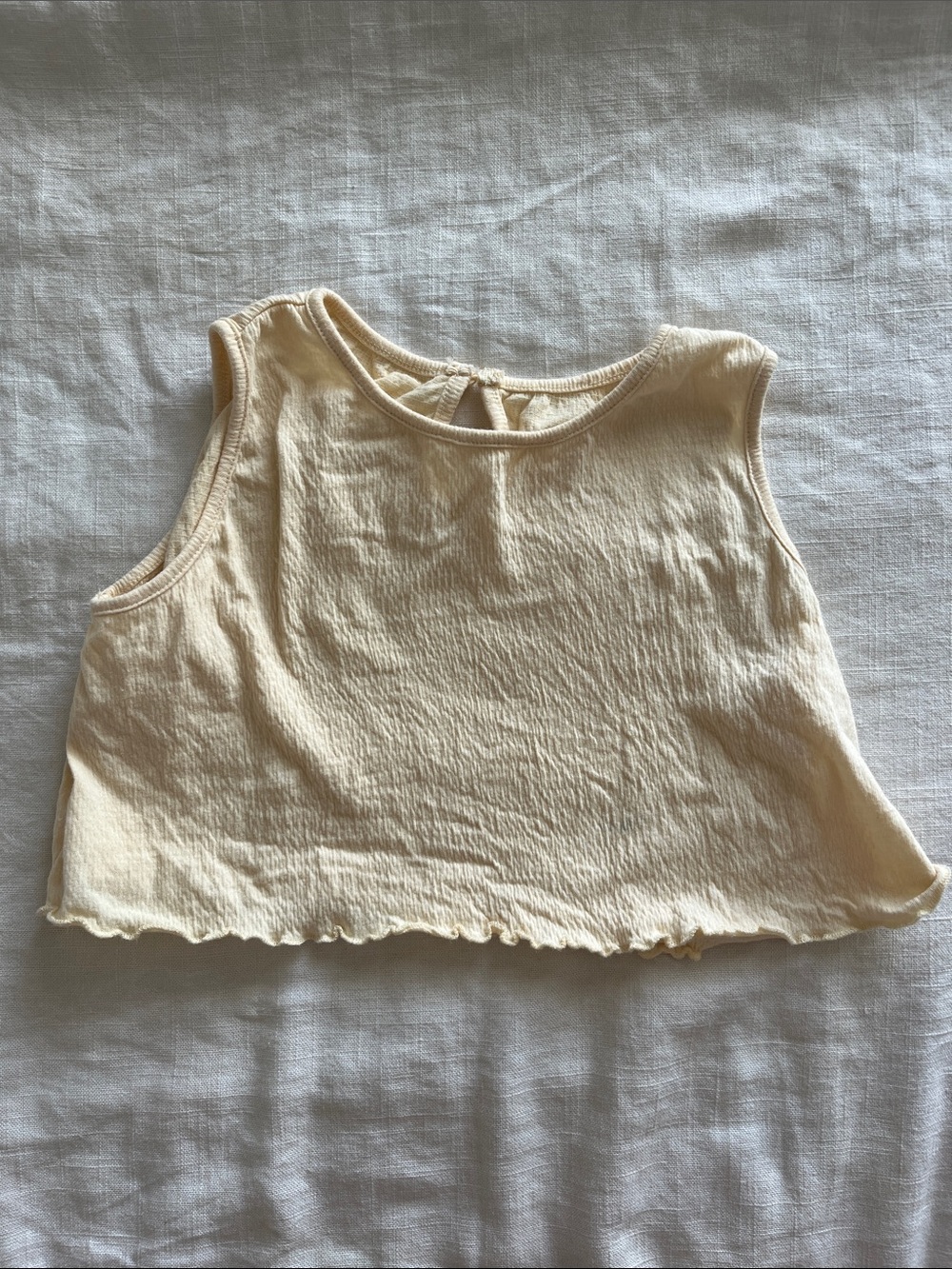 Unbranded Girls Pale Yellow Top (Size 5-6/6-7)